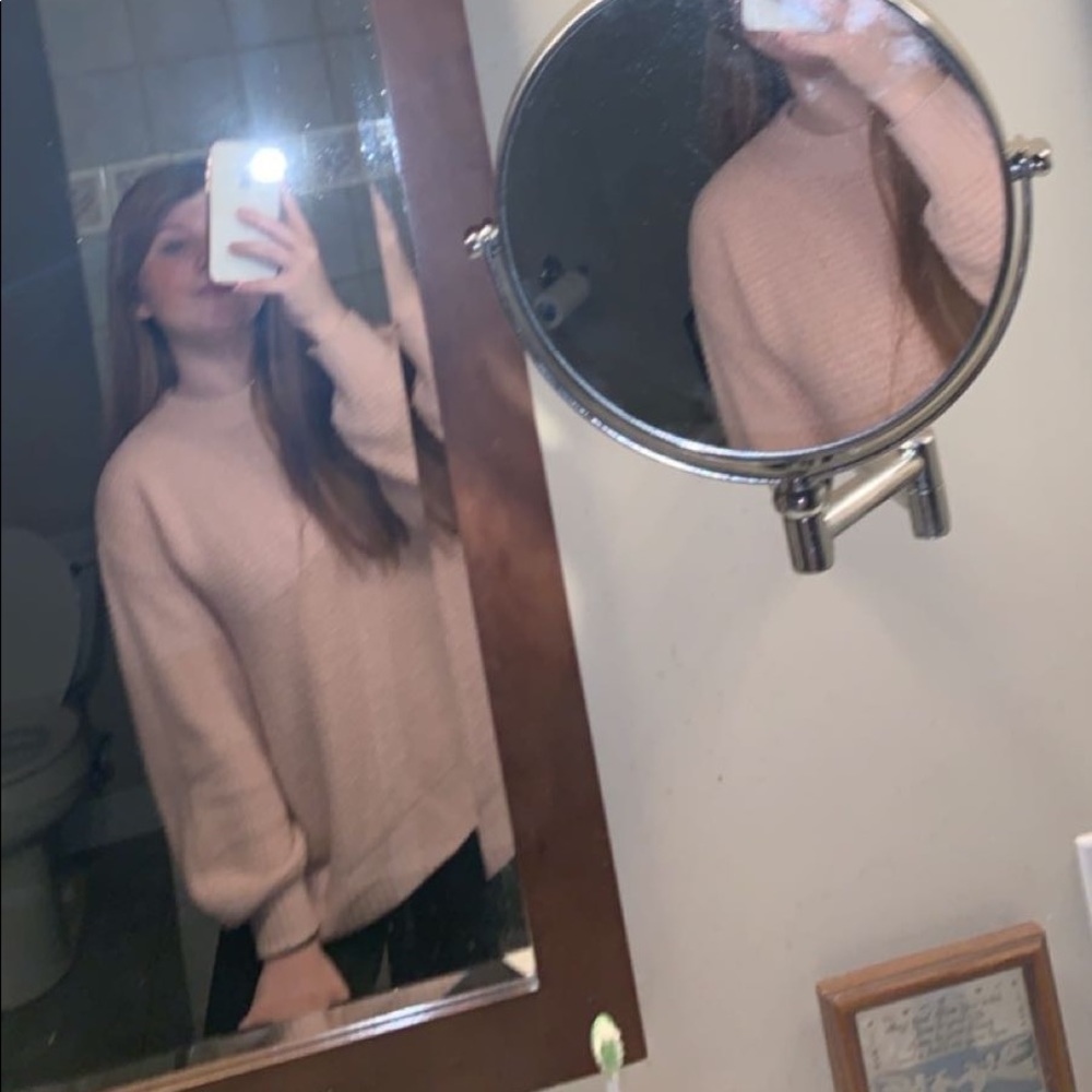 Blush Pink American Eagle Knit Sweater Mock Neck